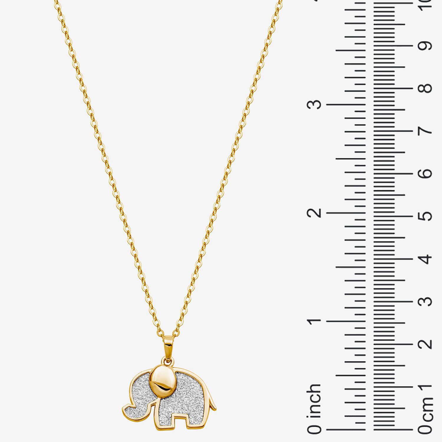Elephant Womens 18K Gold Over Silver 18 Inch Pendant Necklace