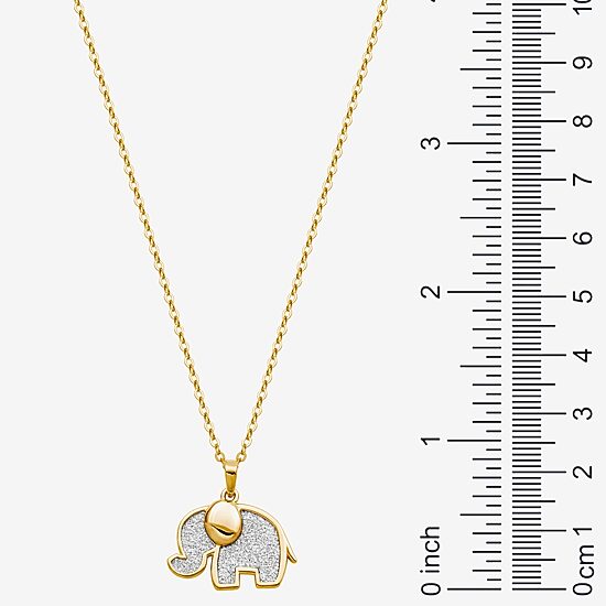 Elephant Womens 18K Gold Over Silver 18 Inch Pendant Necklace