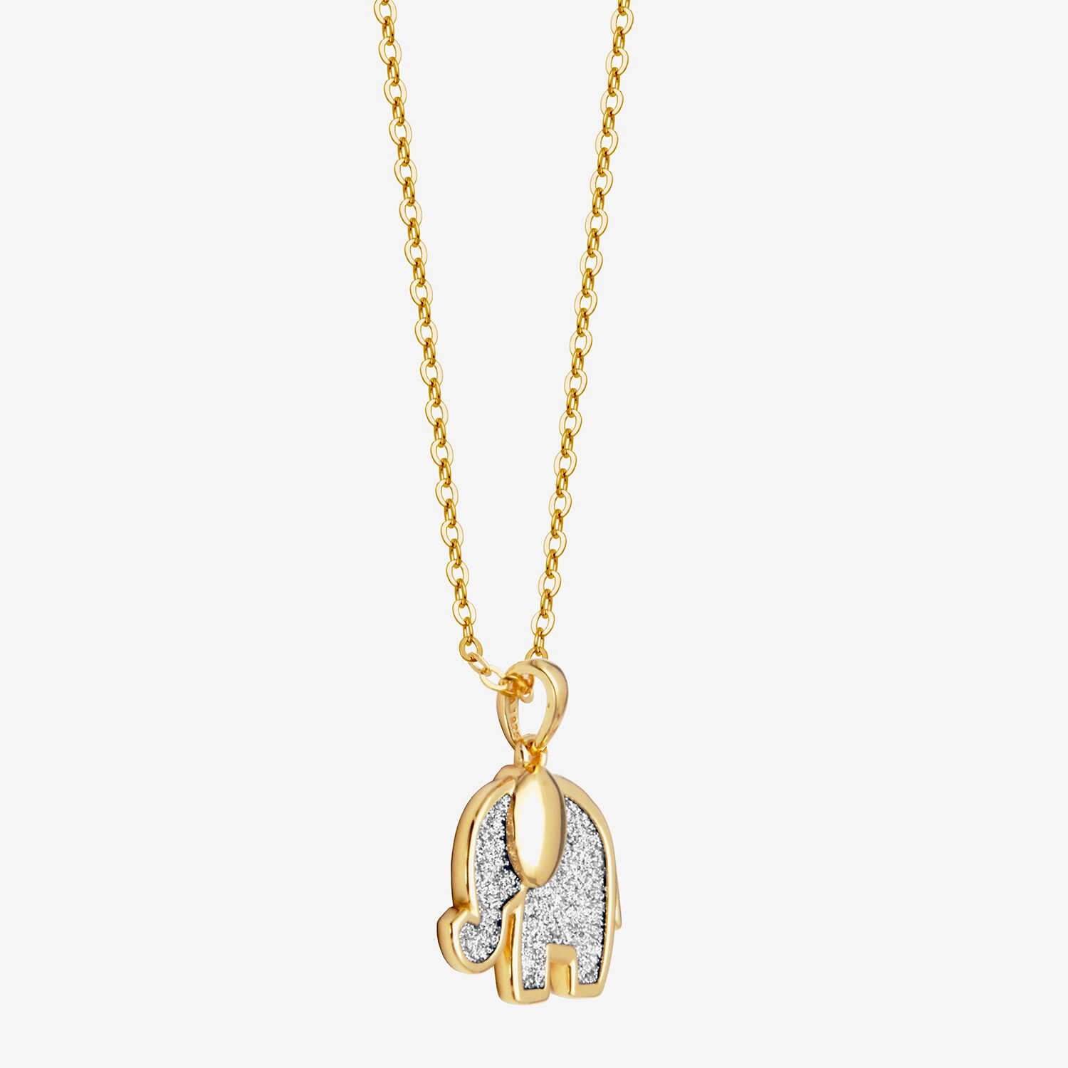Elephant Womens 18K Gold Over Silver 18 Inch Pendant Necklace