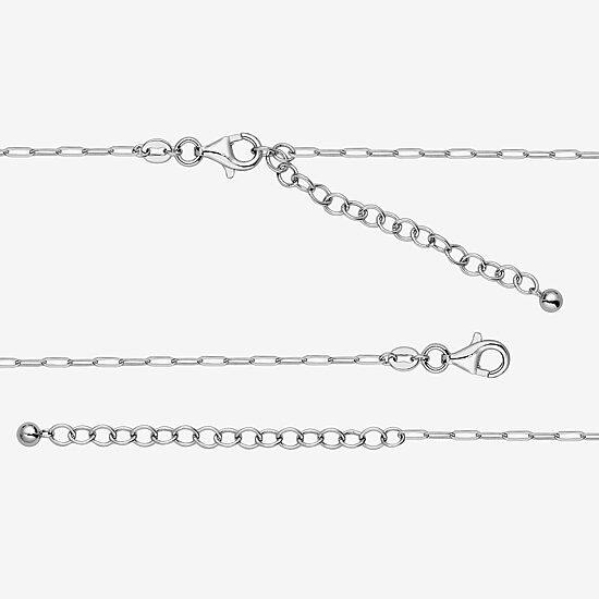 Womens 1 1/8 CT. T.W. White Mother Of Pearl Sterling Silver Cross 17 Inch Pendant Necklace