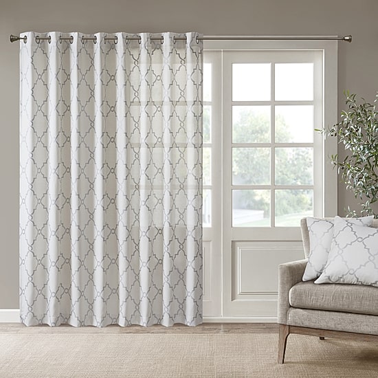 Madison Park Westmont Fretwork Print Grommet Top Light-Filtering Single Curtain Panel