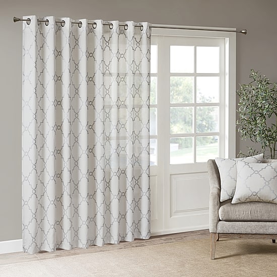 Madison Park Westmont Fretwork Print Grommet Top Light-Filtering Single Curtain Panel