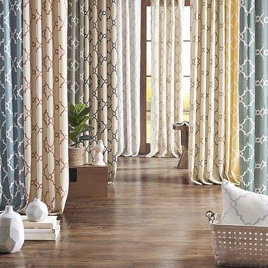 Madison Park Westmont Fretwork Print Grommet Top Light-Filtering Single Curtain Panel