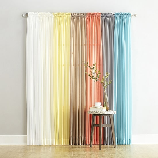 No 918 Emily Rod Pocket Sheer Single Curtain Panel