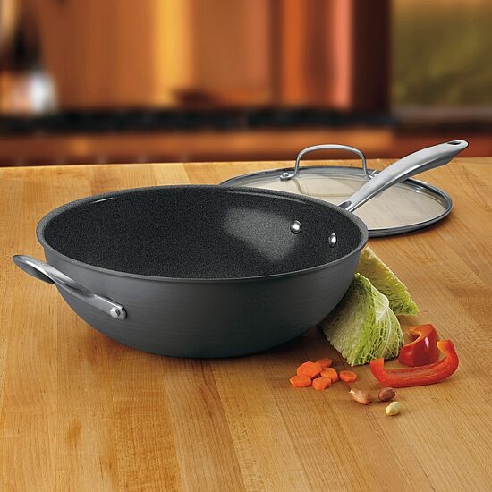 Cuisinart Green With Lid 12 Inch Hard Anodized Non-Stick 2-pc. Aluminum Wok
