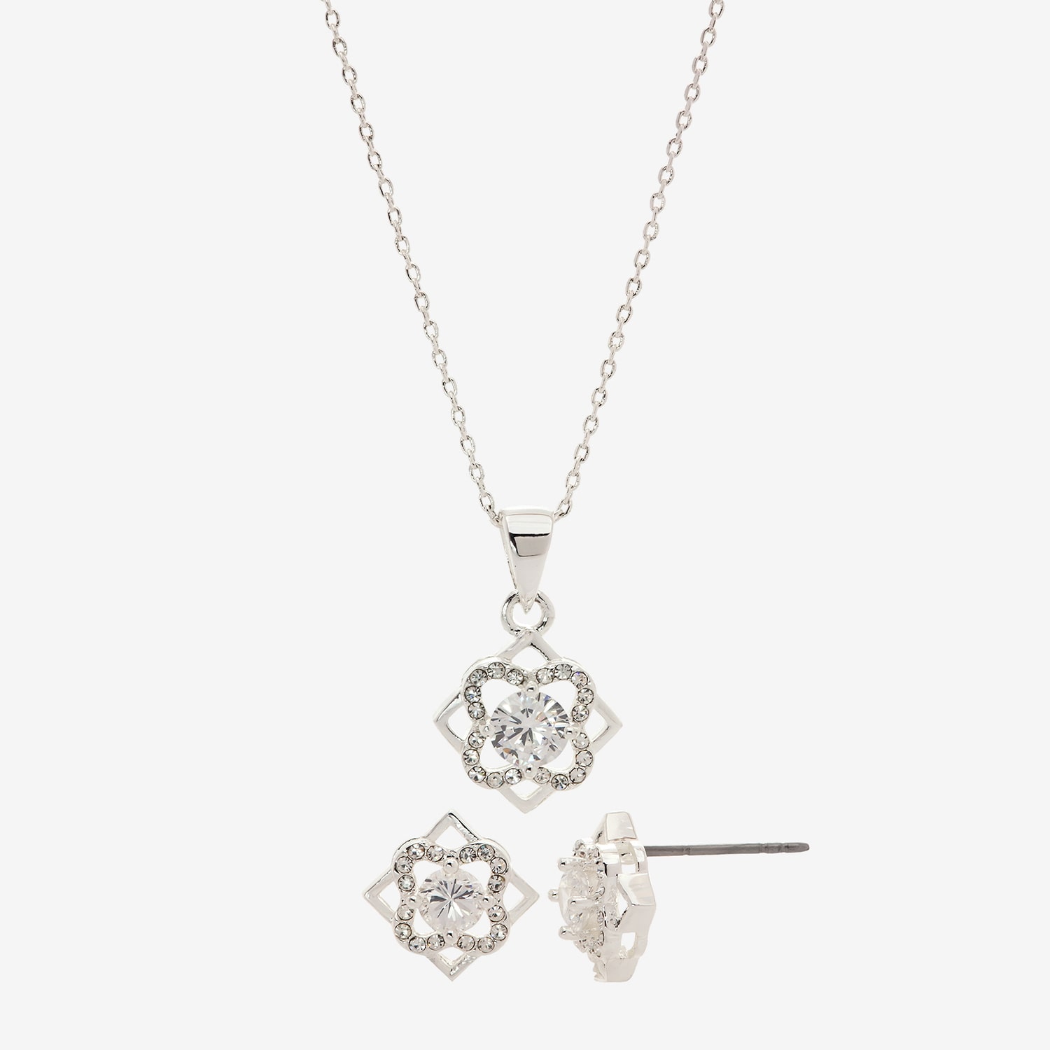 Sparkle Allure Womens Cubic Zirconia Pure Silver Over Brass Hypoallergenic 2-pc. Jewelry Set