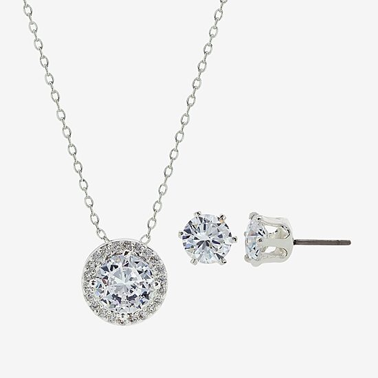 Sparkle Allure Womens 4 CT. T.W. Pure Silver Over Brass 2-pc. Jewelry Set