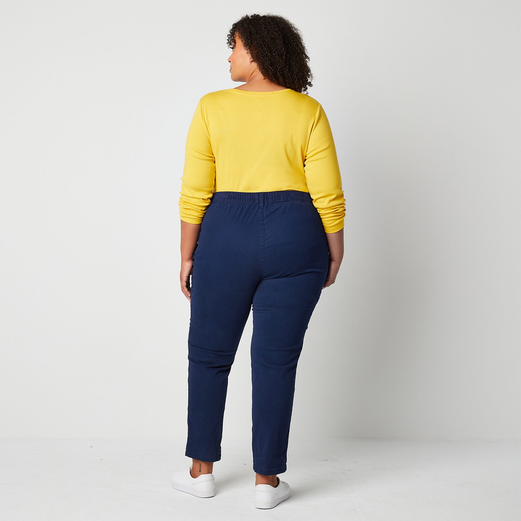 St. John's Bay Womens Plus Adaptive Easy-on + Easy-off Seated Wear Slim Mid Rise Trouser