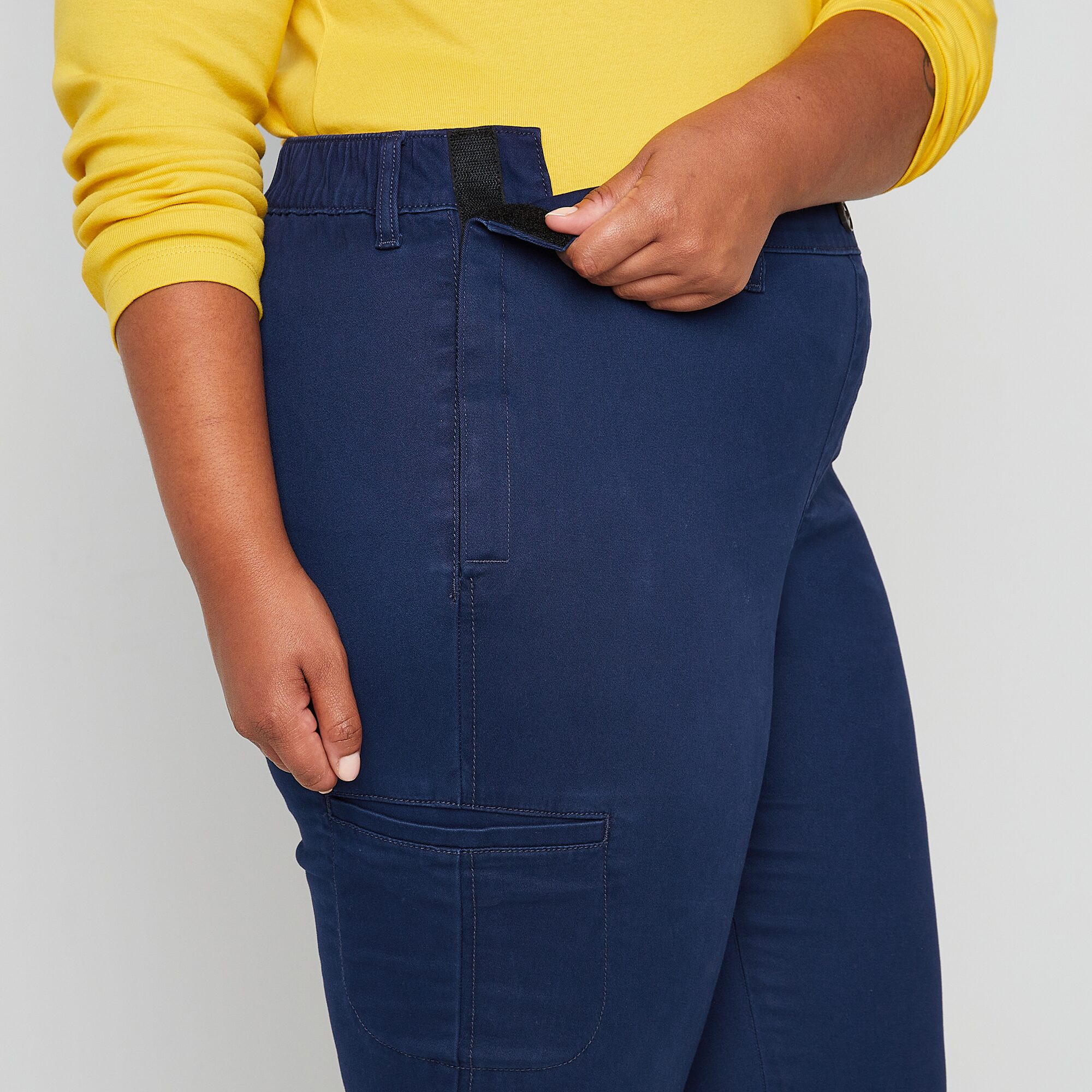 St. John's Bay Womens Plus Adaptive Easy-on + Easy-off Seated Wear Slim Mid Rise Trouser