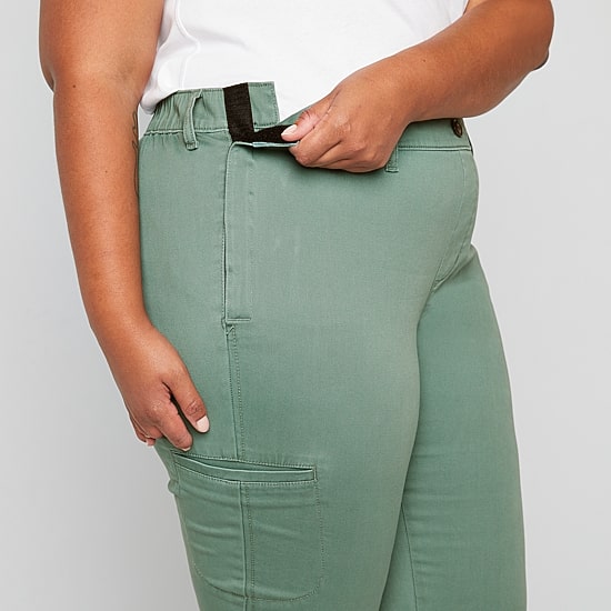 St. John's Bay Womens Plus Adaptive Easy-on + Easy-off Seated Wear Slim Mid Rise Trouser