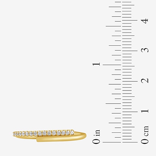 Womens 1/10 CT. T.W. Lab Grown White Diamond 10K Gold Delicate Band