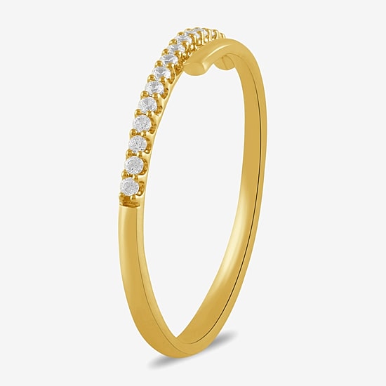 Womens 1/10 CT. T.W. Lab Grown White Diamond 10K Gold Delicate Band