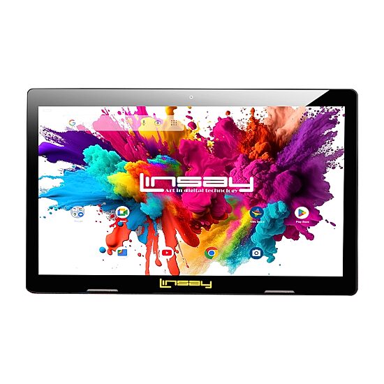 LINSAY® 10.1 Octa Core 128Gb Android 15 Tablet Black Keyboard