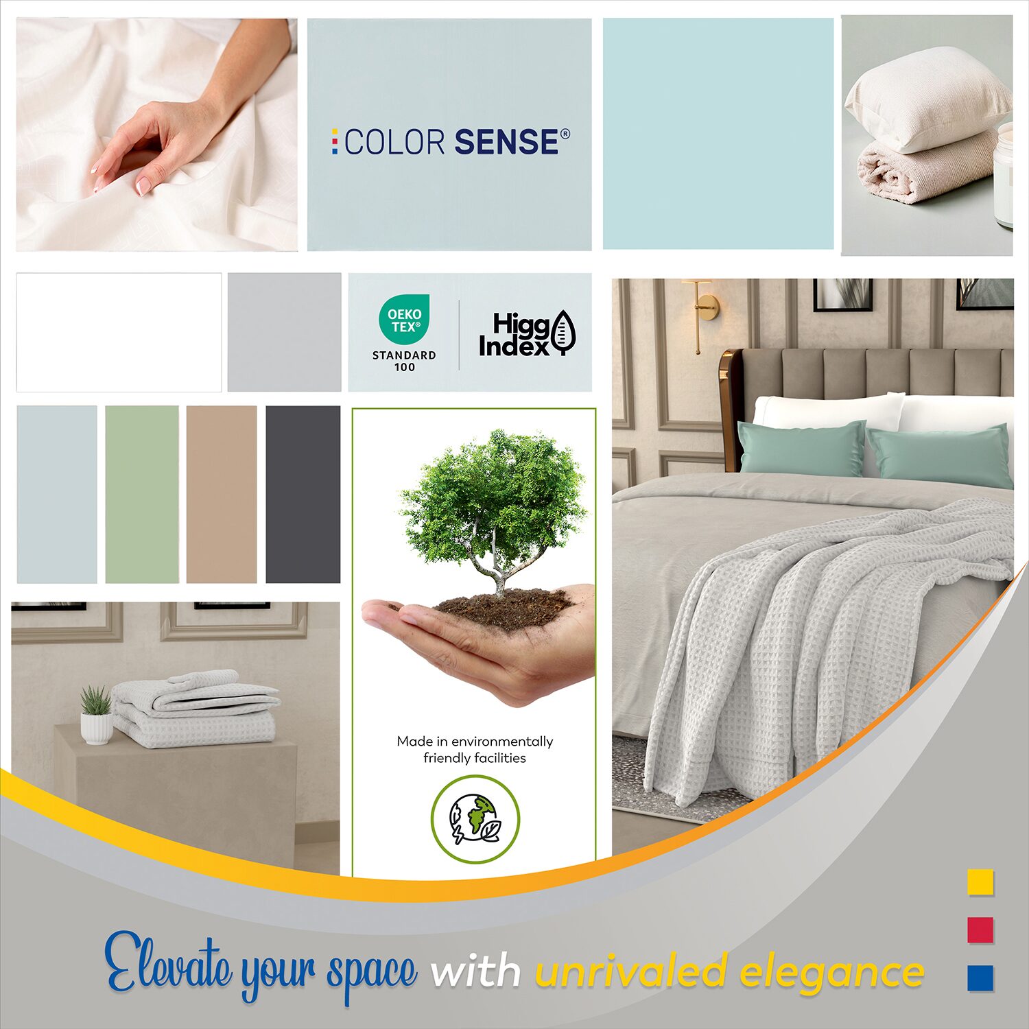Color Sense 100% Cotton Basket Blanket Set