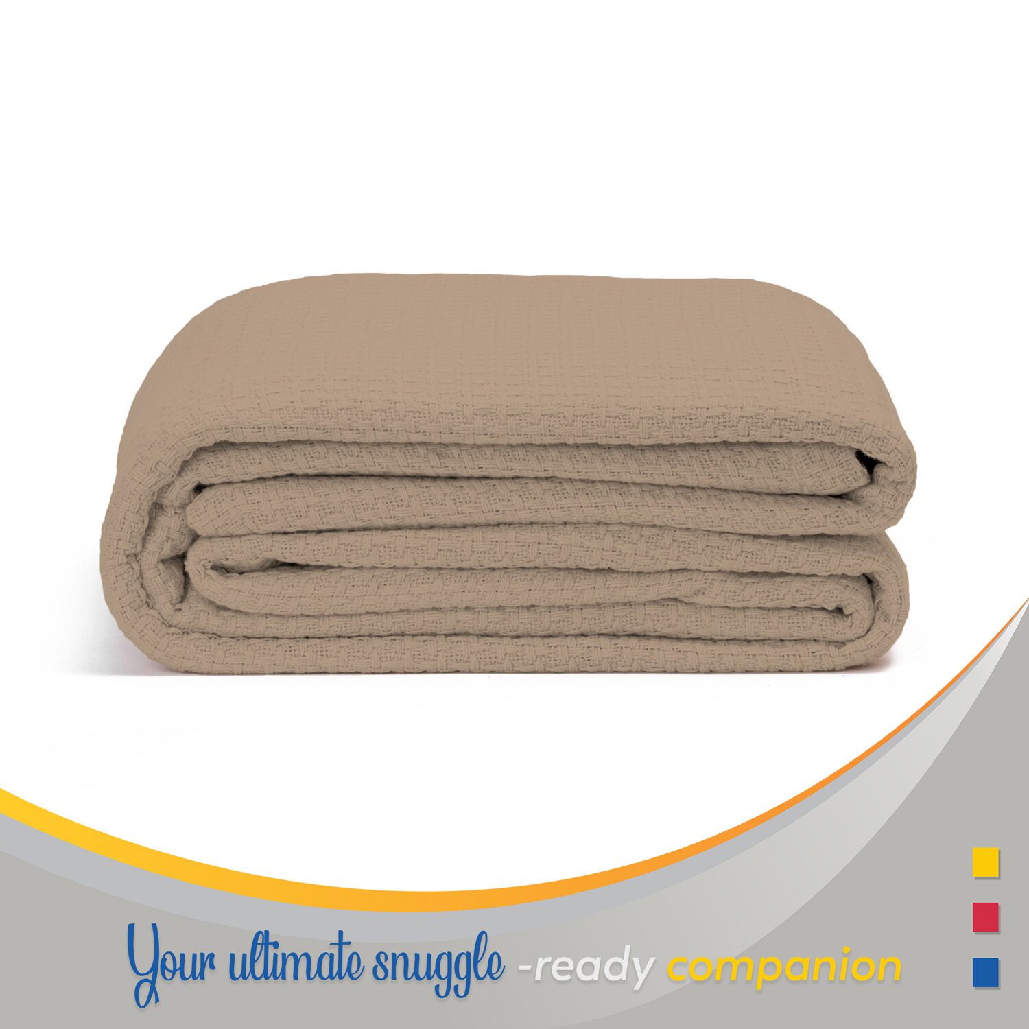 Color Sense 100% Cotton Basket Blanket Set