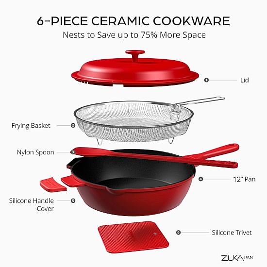 Granitestone Zuka Everyday Multi-Functional 12" Pan Cooking System