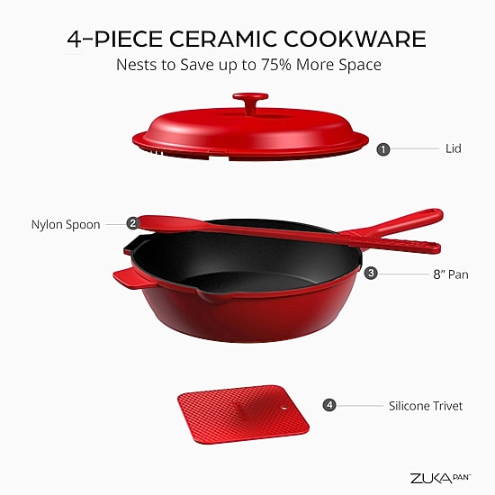 Granitestone Zuka Everyday Multi-Functional 8" Pan Cooking System