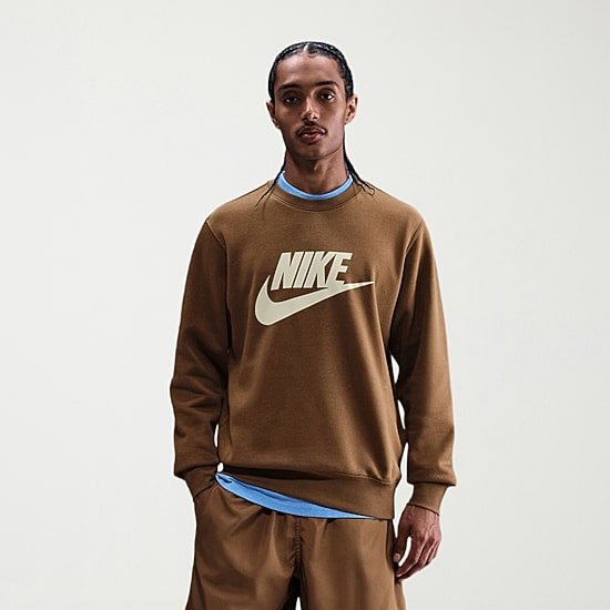 Nike Fleece Mens Crew Neck Long Sleeve Sweatshirt