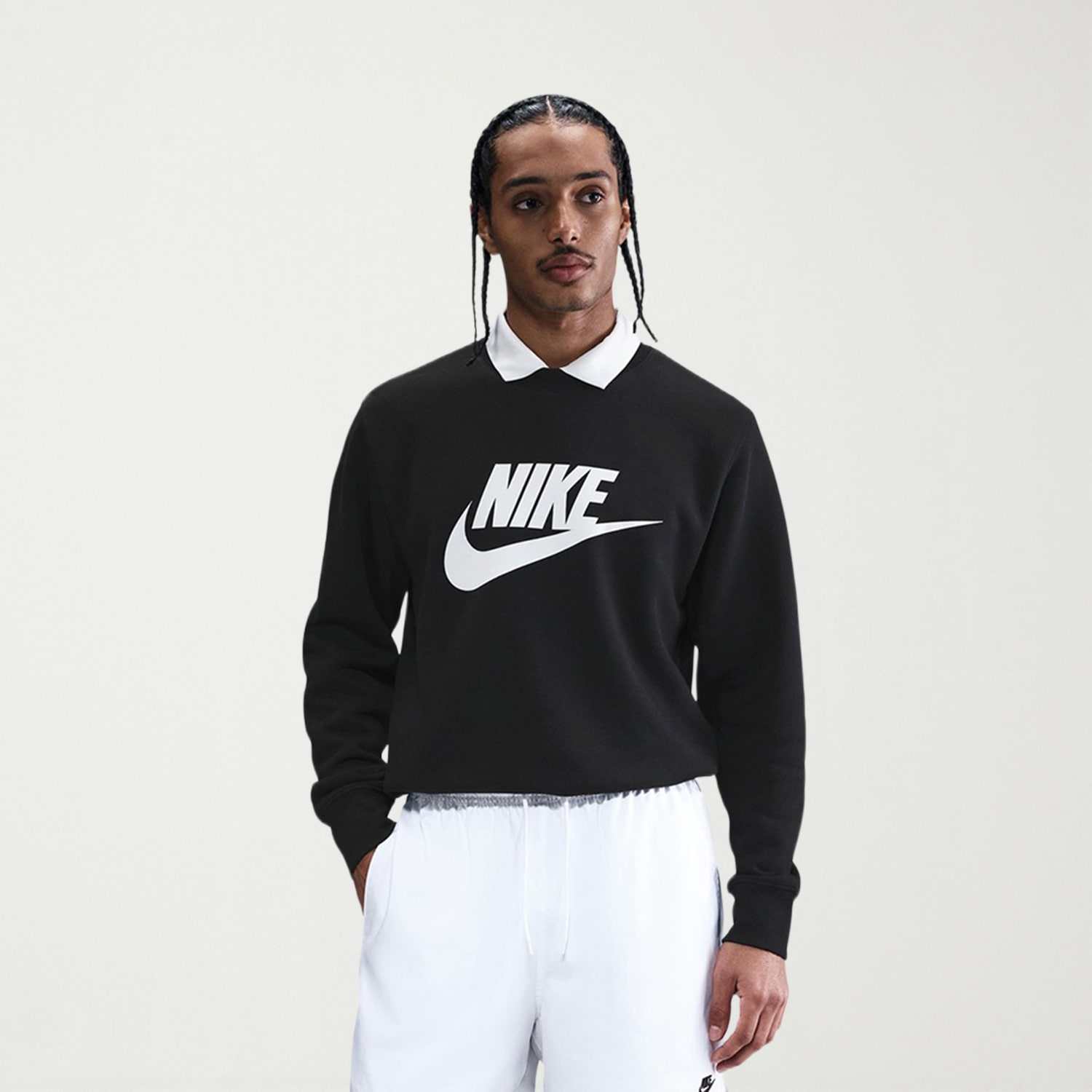 Nike Club Fleece Mens Crew Neck Long Sleeve Big and Tall Sweatshirt