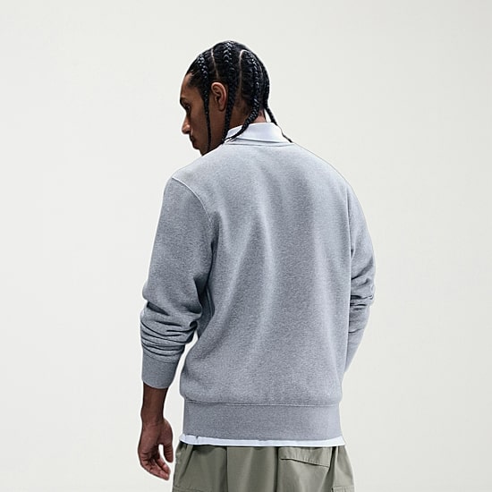 Nike Club Fleece Mens Crew Neck Long Sleeve Big and Tall Sweatshirt