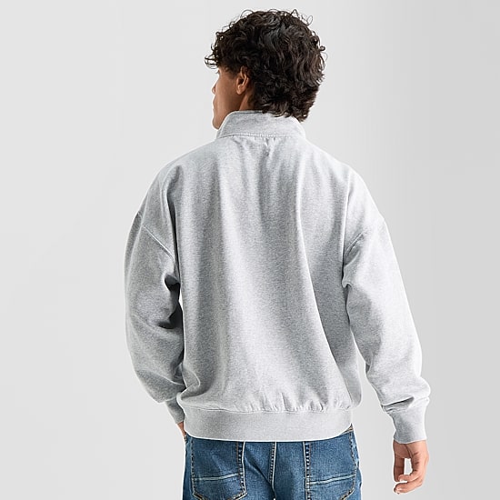 Arizona Mens Mock Neck Long Sleeve Quarter-Zip Pullover