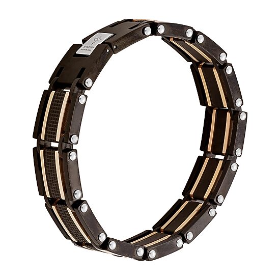 Mens Two-Tone Stainless Steel Chain Bracelet