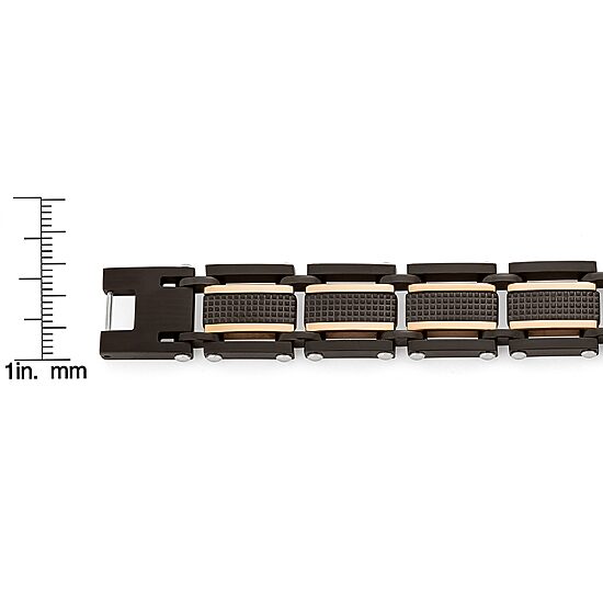 Mens Two-Tone Stainless Steel Chain Bracelet