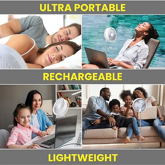 My FoldAway Rechargeable Floor and Table Fan with Rechargeable Battery