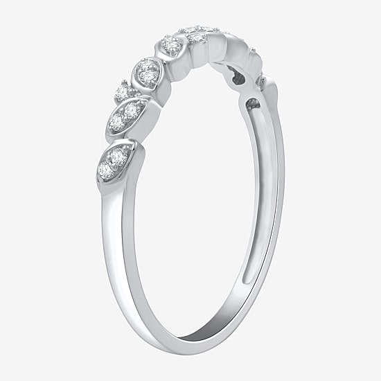 I Said Yes (H-I / I1) 1/10 CT. T.W. Lab Grown White Diamond Sterling Silver or 14K Gold Over Silver Wedding Band