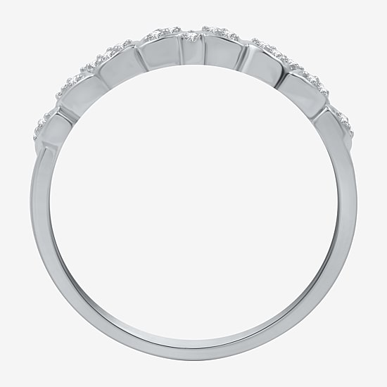 I Said Yes (H-I / I1) 1/10 CT. T.W. Lab Grown White Diamond Sterling Silver or 14K Gold Over Silver Wedding Band