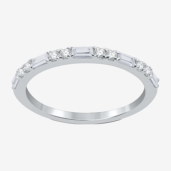 I Said Yes (H-I / I1) 1/3 CT. T.W. Lab Grown White Diamond Sterling Silver or 14K Gold Over Silver Wedding Band