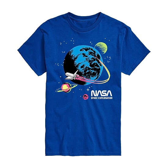 Nasa Mens Crew Neck Short Sleeve Regular Fit Graphic T-Shirt