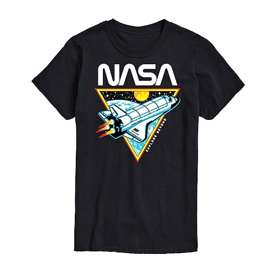 Nasa Mens Crew Neck Short Sleeve Regular Fit Graphic T-Shirt