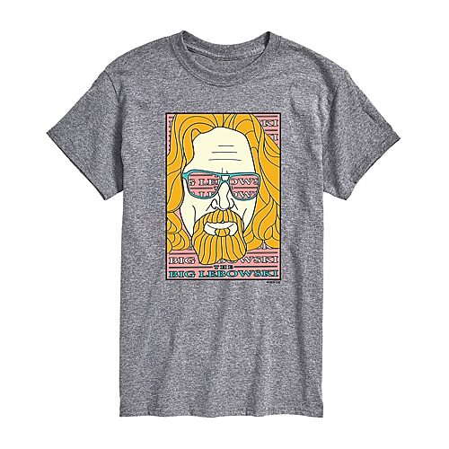 The Big Lebowski Mens Crew Neck Short Sleeve Regular Fit Graphic T-Shirt, Medium, Gray