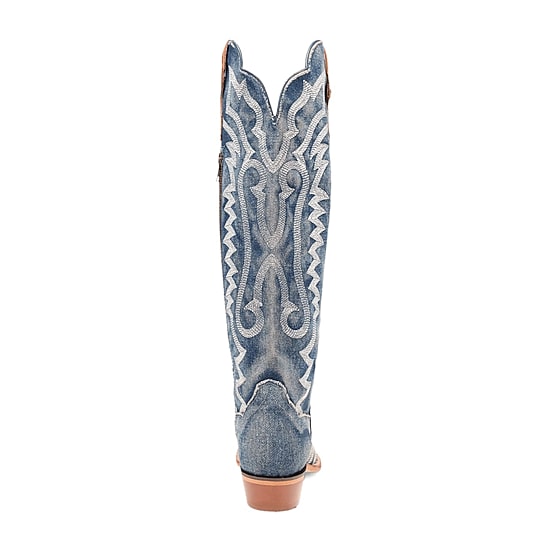 Dan Post Womens Denim Darlin' Stacked Heel Cowboy Boots