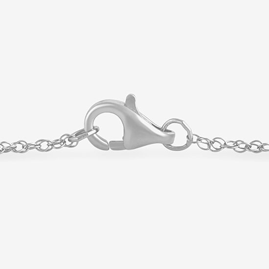 1/10 Ct. T.W. Sideways Cross Womens 10K Gold 7.25 Inch Rope Cross Chain Bracelet