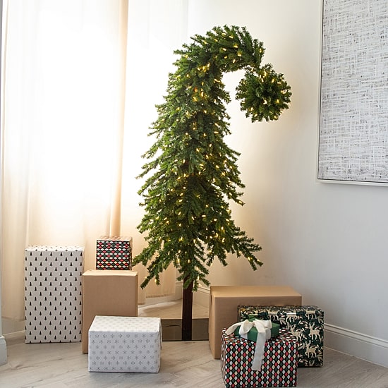 Nearly Natural Green Santa’S Hat 500 Led Lights And 1275 Bendable Branches 7 Foot Pre-Lit Fir Christmas Tree