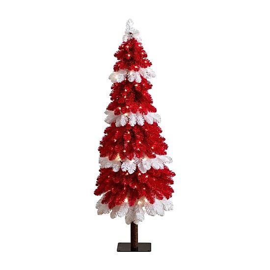 Nearly Natural Pre-Lit Artificial Peppermint 150 Microdot Led Lights 5 Foot Pre-Lit Fir Christmas Tree