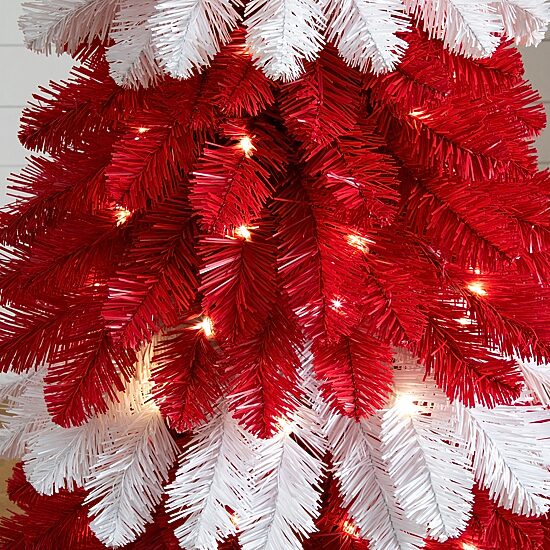 Nearly Natural Pre-Lit Artificial Peppermint 150 Microdot Led Lights 5 Foot Pre-Lit Fir Christmas Tree