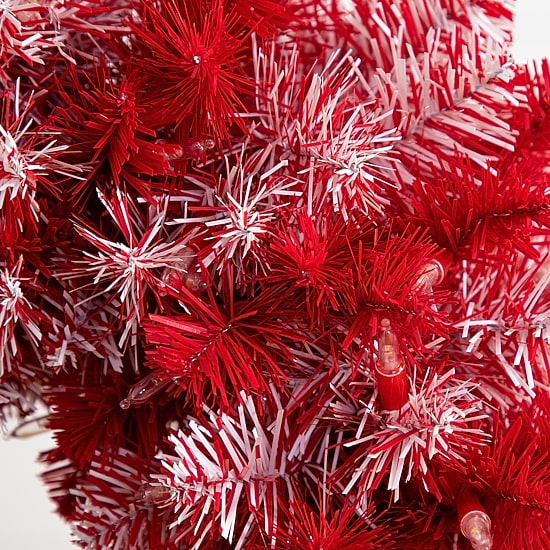 Nearly Natural Pre-Lit Artificial Candy Cane 100 Micro Led Lights 2 1/2 Foot Pre-Lit Fir Christmas Tree
