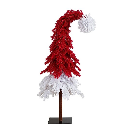 Nearly Natural 7ft Red Santa’S Hat 500 Led Lights And 1272 Bendable Branches 7 Foot Pre-Lit Fir Christmas Tree