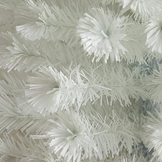 Nearly Natural Pre-Lit Fiber Optic Artificial White With Star Tree Topper 6 Foot Pre-Lit Fir Christmas Tree