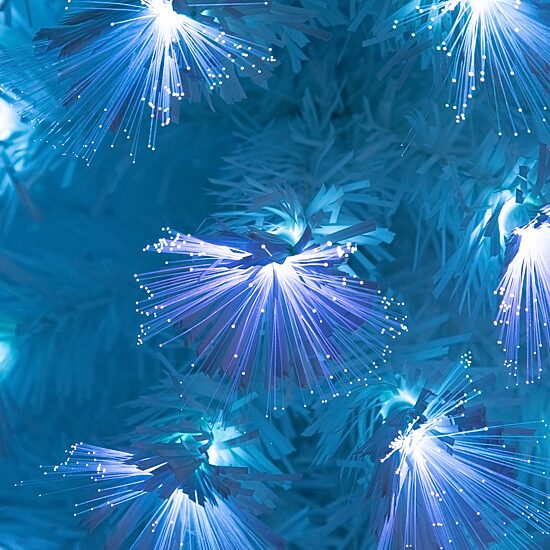 Nearly Natural Pre-Lit Fiber Optic Artificial White With Star Tree Topper 6 Foot Pre-Lit Fir Christmas Tree