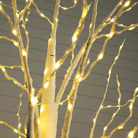 Nearly Natural 3ft Pre-Lit Artificial White Birch With 92 Warm White Led Lights 3 Foot Pre-Lit Birch Christmas Tree