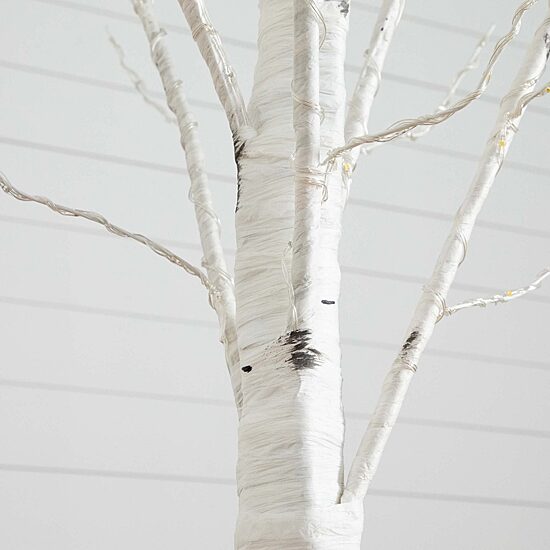 Nearly Natural 3ft Pre-Lit Artificial White Birch With 92 Warm White Led Lights 3 Foot Pre-Lit Birch Christmas Tree