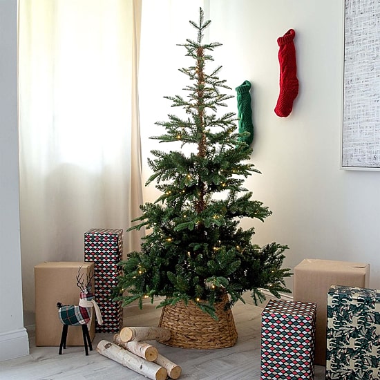 Nearly Natural Pre-Lit Artificial Idaho Mixed Fir 130 Warm White Led Lights 6 Foot Pre-Lit Fir Christmas Tree