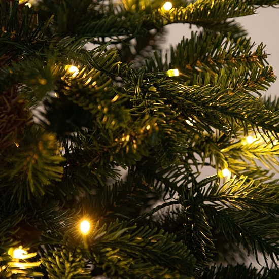 Nearly Natural Pre-Lit Artificial Idaho Mixed Fir 130 Warm White Led Lights 6 Foot Pre-Lit Fir Christmas Tree