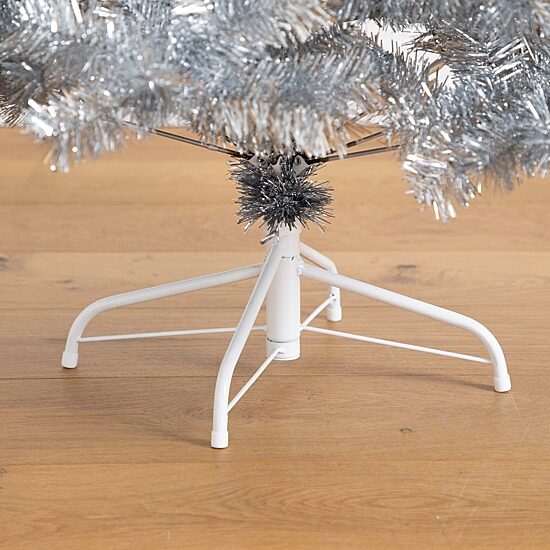 Nearly Natural Artificial Silver Tinsel Holiday Santa'S Hat With Star Topper 5 Foot Fir Christmas Tree