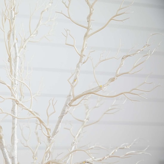 Nearly Natural Pre-Lit Artificial White Twig Tree With 160 Warm White Led Lights 4 Foot Pre-Lit Christmas Tree
