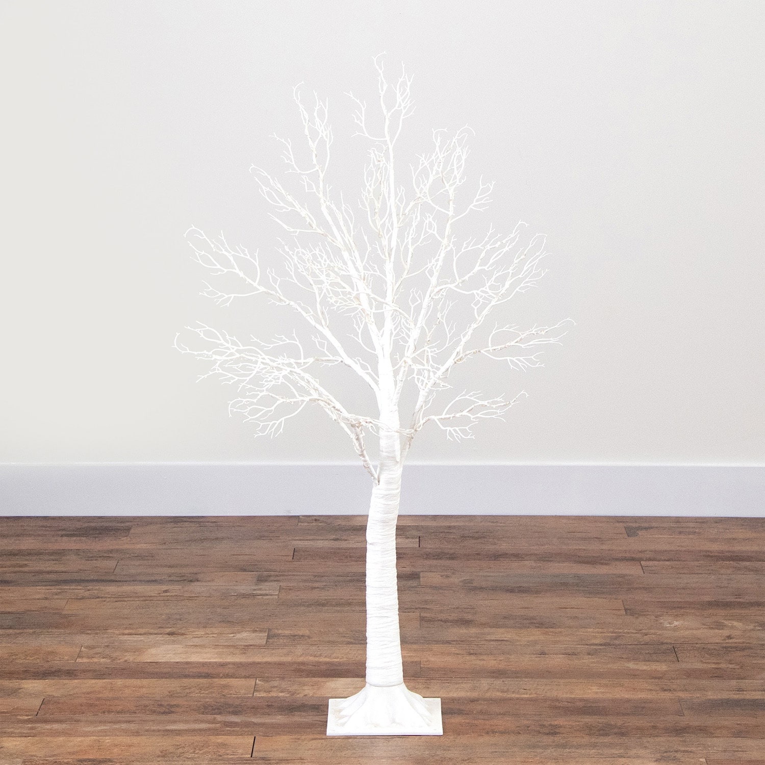 Nearly Natural Pre-Lit Artificial White Twig Tree With 160 Warm White Led Lights 4 Foot Pre-Lit Christmas Tree